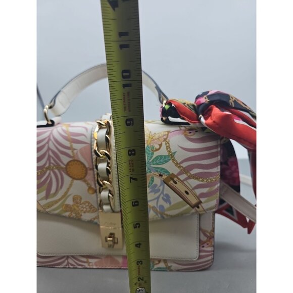 Aldo Shoulder  handbag women Floral Purple With Scarf New - Picture 3 of 8